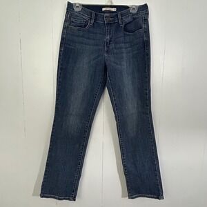 Levis 505 Straight Leg Jeans Dark Wash Denim Pants Womens 28 Mid Rise